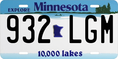 MN license plate 932LGM
