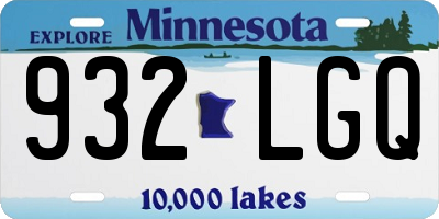 MN license plate 932LGQ