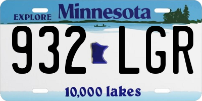 MN license plate 932LGR