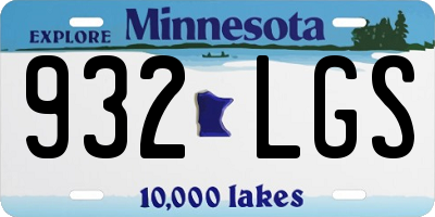 MN license plate 932LGS