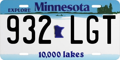 MN license plate 932LGT