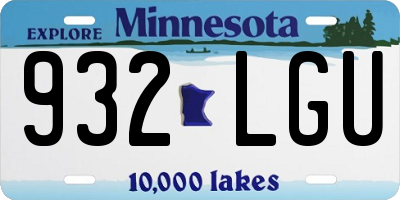 MN license plate 932LGU