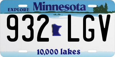 MN license plate 932LGV