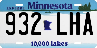 MN license plate 932LHA