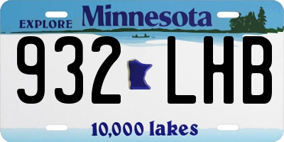 MN license plate 932LHB