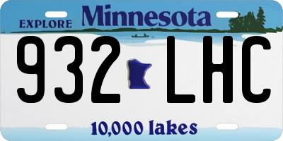 MN license plate 932LHC