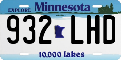 MN license plate 932LHD