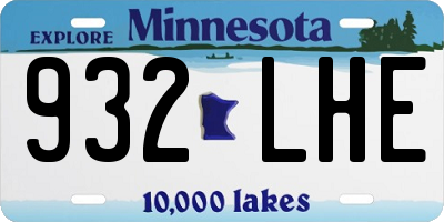MN license plate 932LHE
