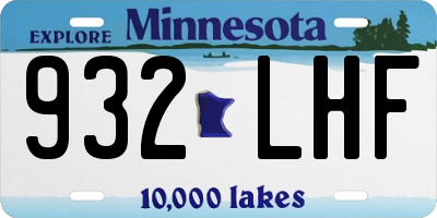 MN license plate 932LHF
