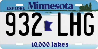 MN license plate 932LHG