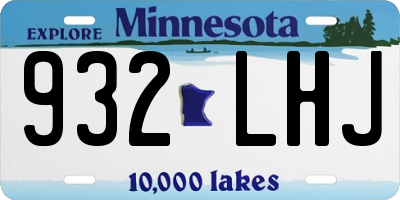 MN license plate 932LHJ
