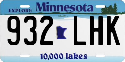 MN license plate 932LHK