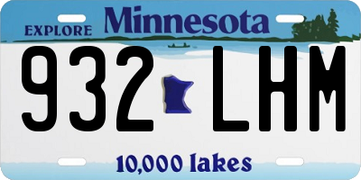 MN license plate 932LHM