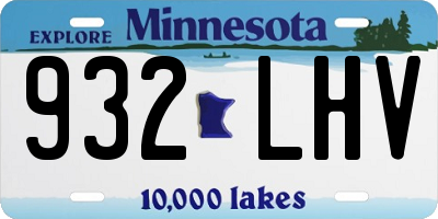 MN license plate 932LHV