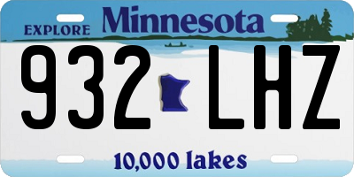 MN license plate 932LHZ