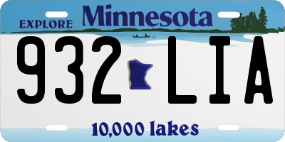 MN license plate 932LIA