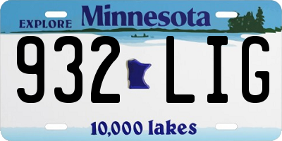 MN license plate 932LIG