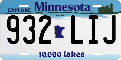 MN license plate 932LIJ