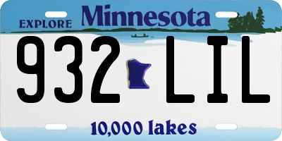 MN license plate 932LIL