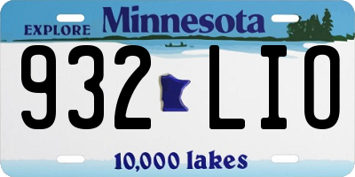 MN license plate 932LIO