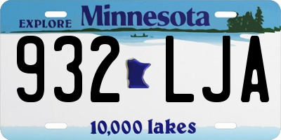 MN license plate 932LJA