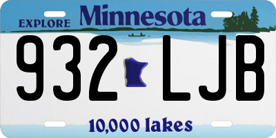 MN license plate 932LJB