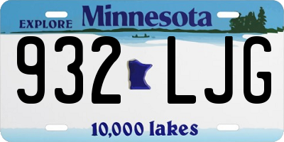 MN license plate 932LJG