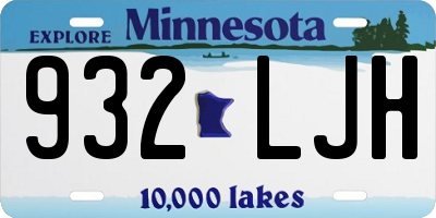 MN license plate 932LJH