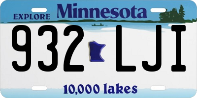 MN license plate 932LJI