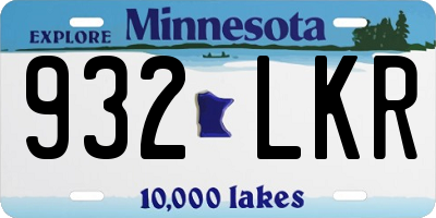 MN license plate 932LKR