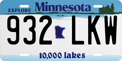 MN license plate 932LKW