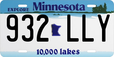 MN license plate 932LLY