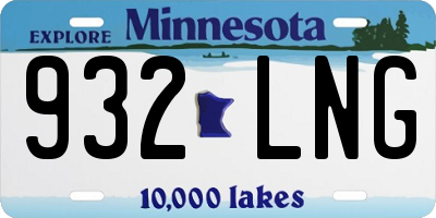 MN license plate 932LNG