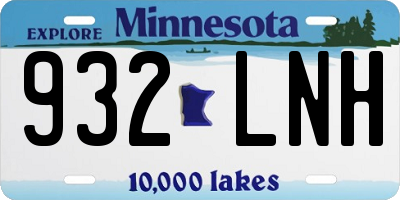 MN license plate 932LNH
