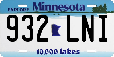 MN license plate 932LNI