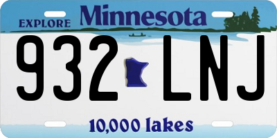 MN license plate 932LNJ