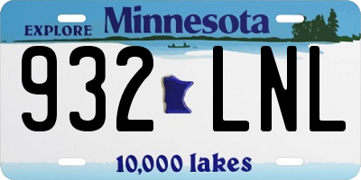 MN license plate 932LNL