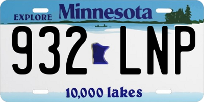 MN license plate 932LNP