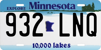 MN license plate 932LNQ