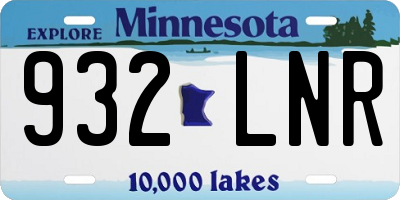 MN license plate 932LNR