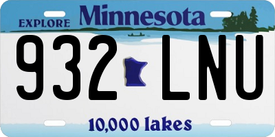 MN license plate 932LNU