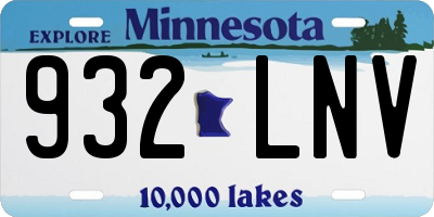 MN license plate 932LNV