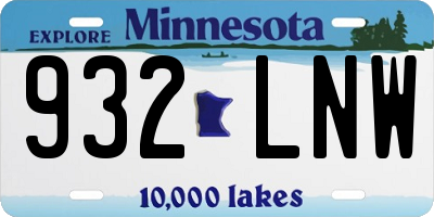 MN license plate 932LNW