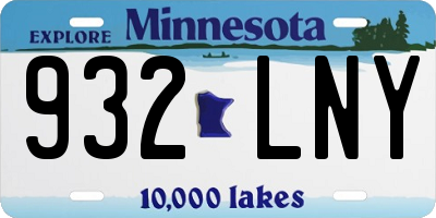 MN license plate 932LNY