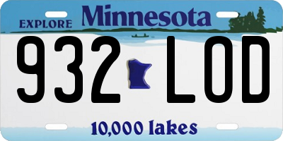 MN license plate 932LOD