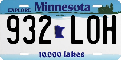 MN license plate 932LOH