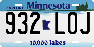 MN license plate 932LOJ