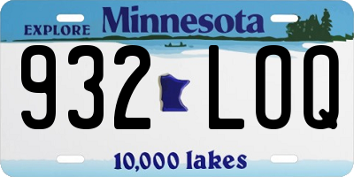 MN license plate 932LOQ