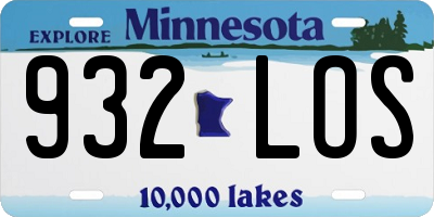 MN license plate 932LOS