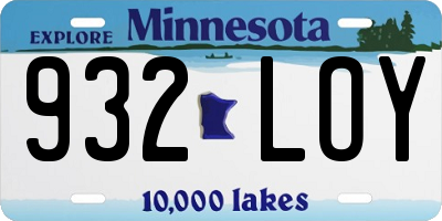 MN license plate 932LOY
